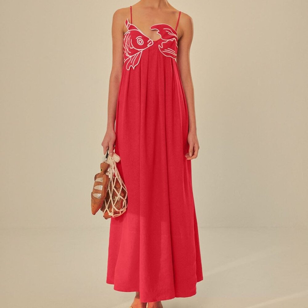 Farm Rio red fish dress